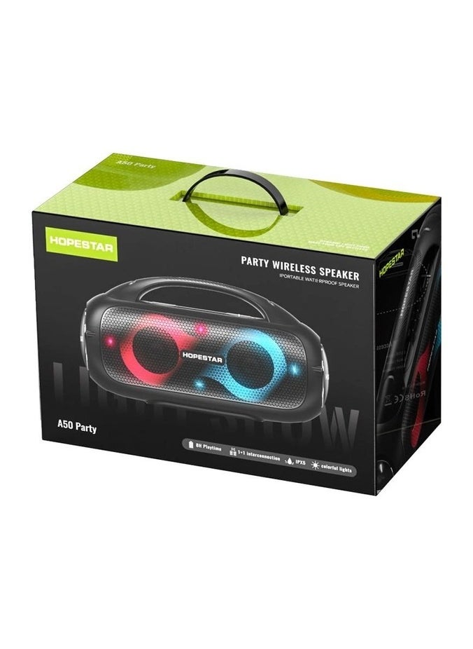 HOPESTAR - HOPESTAR A50 High Power Bluetooth Speaker 80W Wireless Car Subwoofer RGB Color Atmosphere Eight Portable FM External Speaker. Hopestar speaker features... - Image 1