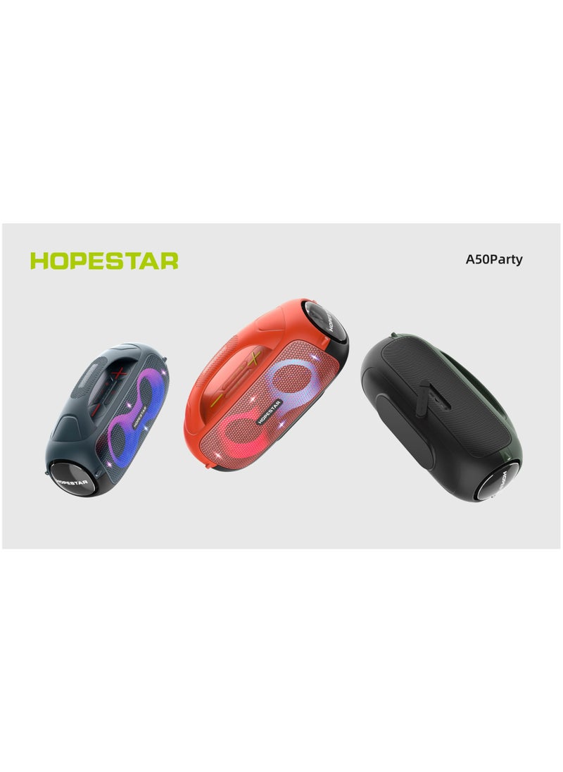HOPESTAR - HOPESTAR A50 High Power Bluetooth Speaker 80W Wireless Car Subwoofer RGB Color Atmosphere Eight Portable FM External Speaker. Hopestar speaker features... - Image 1
