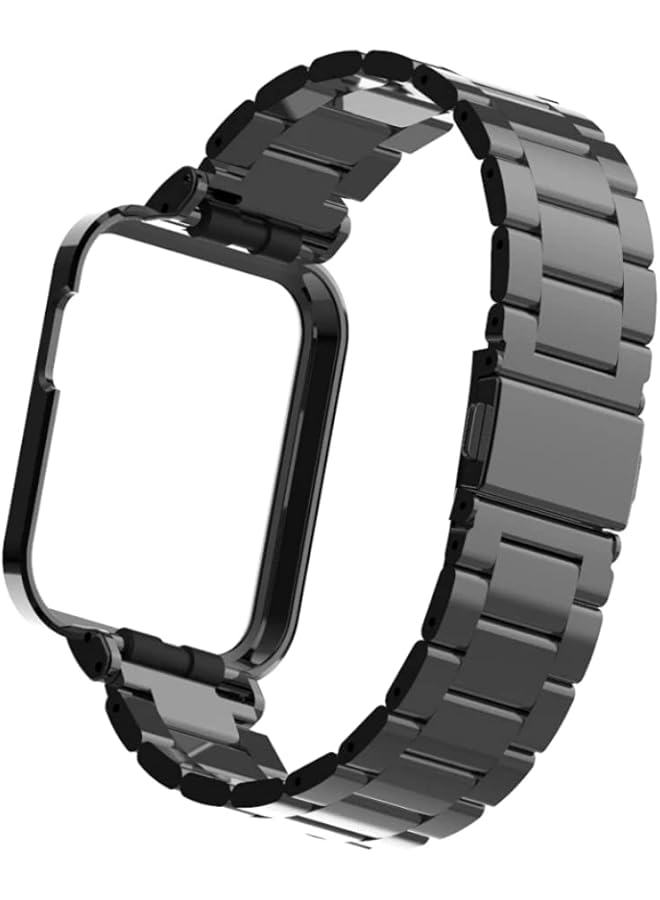 Dado Metal Case With Stainless Steel Replacement Band Compatible With Xiaomi Mi Lite Smart Watch 3 Beads Stainless Steel Adjustable Strap And Case Covering All Watch Edges - Image 3