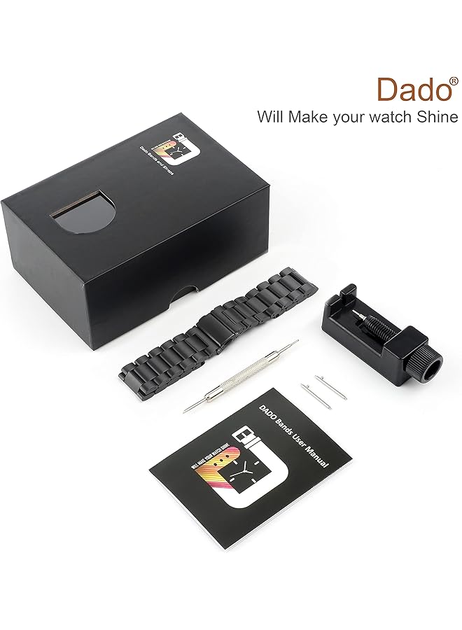 Dado Metal Case With Stainless Steel Replacement Band Compatible With Xiaomi Mi Lite Smart Watch 3 Beads Stainless Steel Adjustable Strap And Case Covering All Watch Edges - Image 4