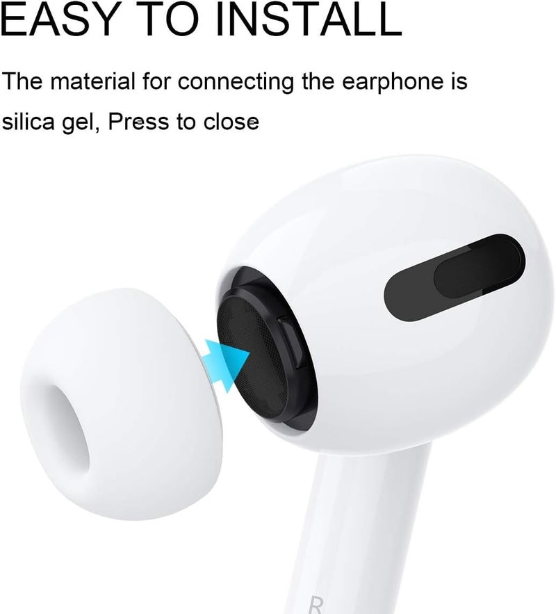 Sounce Silicone Replacement Ear Tips for Apple AirPods Pro 2 & Airpods Pro, Anti-Slip Eartips, Tighter Seal, Fits in The Charging Case, (Medium Size) (1 Sets, 2Pc) - White - Image 2