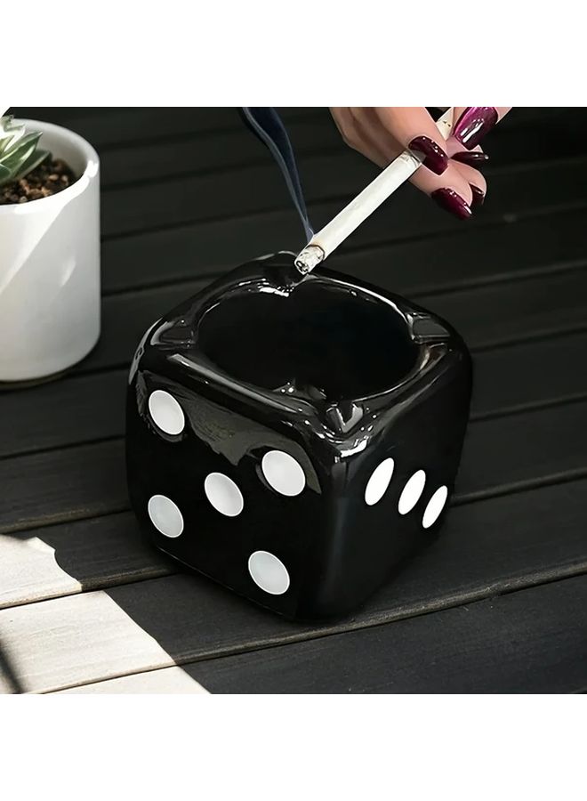 White Dice Shaped Ceramic Ashtray Car Cigarette Holder Home Bar Party Decor Gift - Image 5