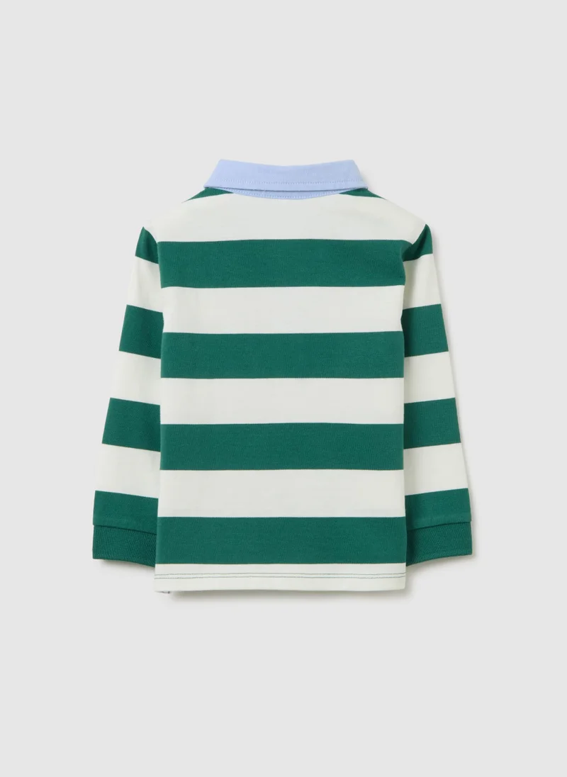 او في اس CHILDREN'S POLO IN PURE MULTICOLOUR COTTON REGULAR FIT