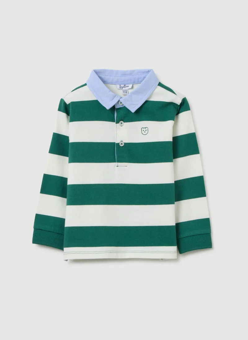 او في اس CHILDREN'S POLO IN PURE MULTICOLOUR COTTON REGULAR FIT