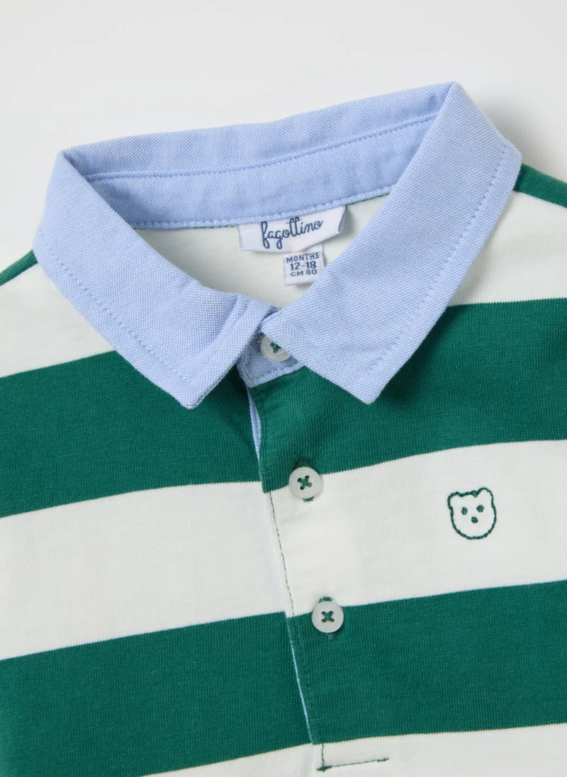 او في اس CHILDREN'S POLO IN PURE MULTICOLOUR COTTON REGULAR FIT