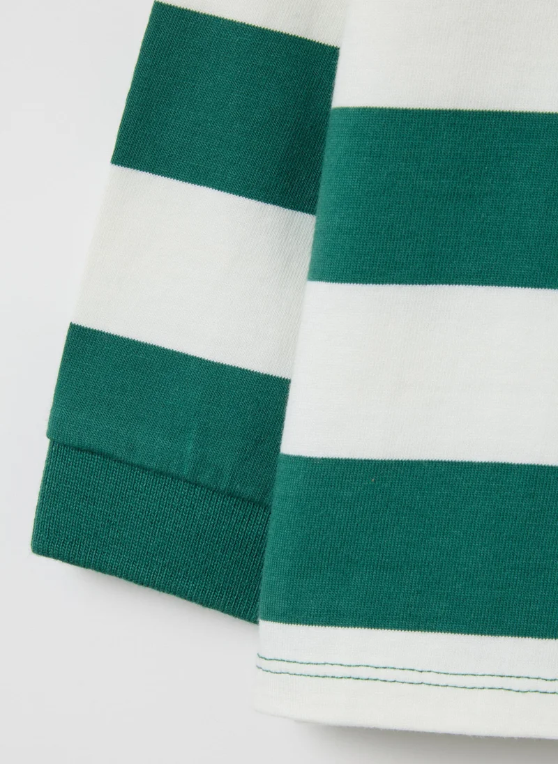 او في اس CHILDREN'S POLO IN PURE MULTICOLOUR COTTON REGULAR FIT