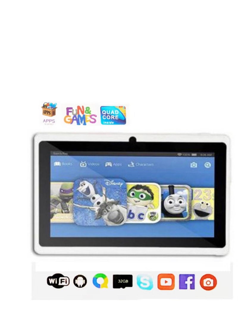 Kids Android Tablet C704 7" Smart Wifi Tab For Kids With 4GB RAM 64GB ROM Dual-Core Processor Supported Wifi and Bluetooth -BLUE