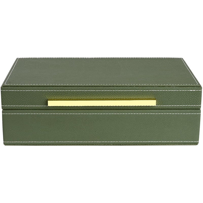 Xigexige Small Green Shagreen Box Faux Leather Decorative Box Keepsake And Memory Storage Decorative Boxes With Lids For Modern Home Decor Jewelry Box Organizer - Image 1