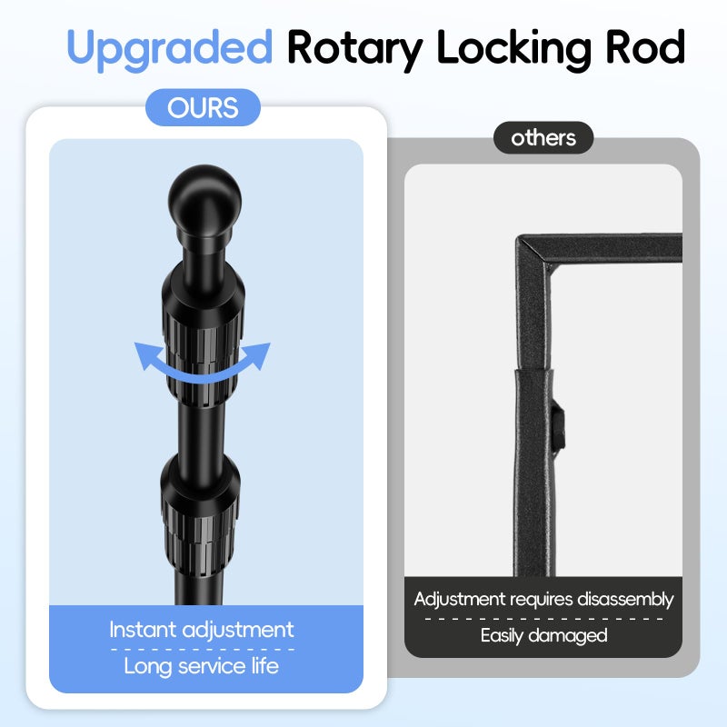 EMART Telescopic Over The Table Top Rod Stand with Clamps 70'' Tall 94" Length Adjustable Overhead Decor Arch Bar, Tabletop Decoration Pole for Hanging Balloon Flower Garland Display Banner Backdroop - Image 4