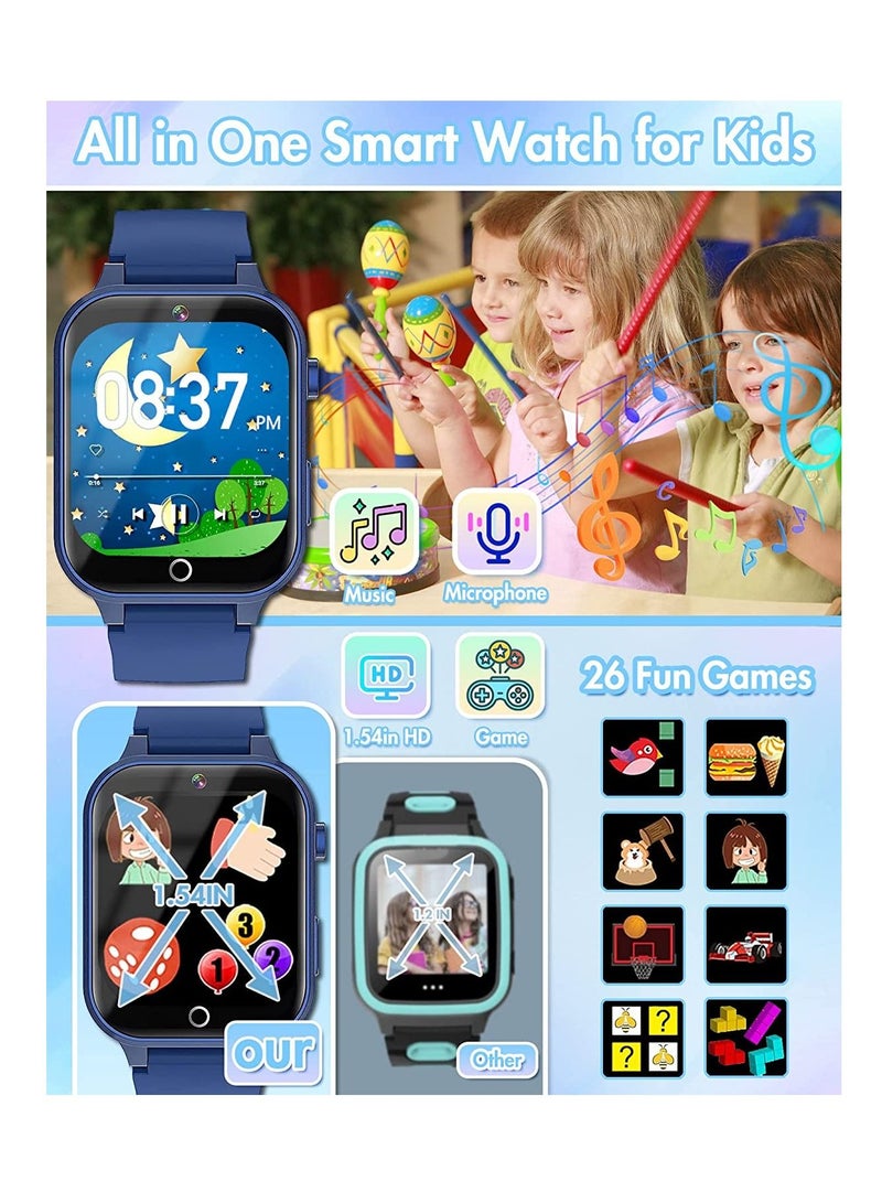 Smart Watch for 4-12 Year-old Kids, Comes with Video, Camera, Music Player Functions and 26 Games (Blue) - Image 5
