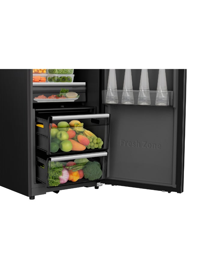 Hisense RL5K480SBFE Gross Capacity 480L Net Capacity 370L , Durabale Inverter, Frost Free, Metal Cooling Fridge RL5K480SBFE black - Image 3