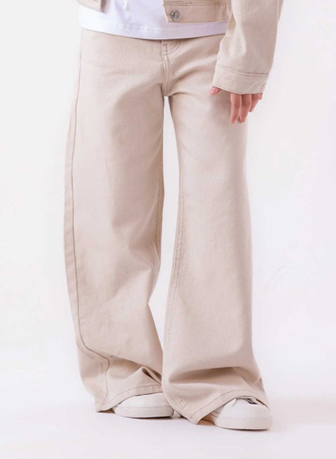 سي إن جينز وير كيدز بنات بنطلون صيفي بيج - Image 1