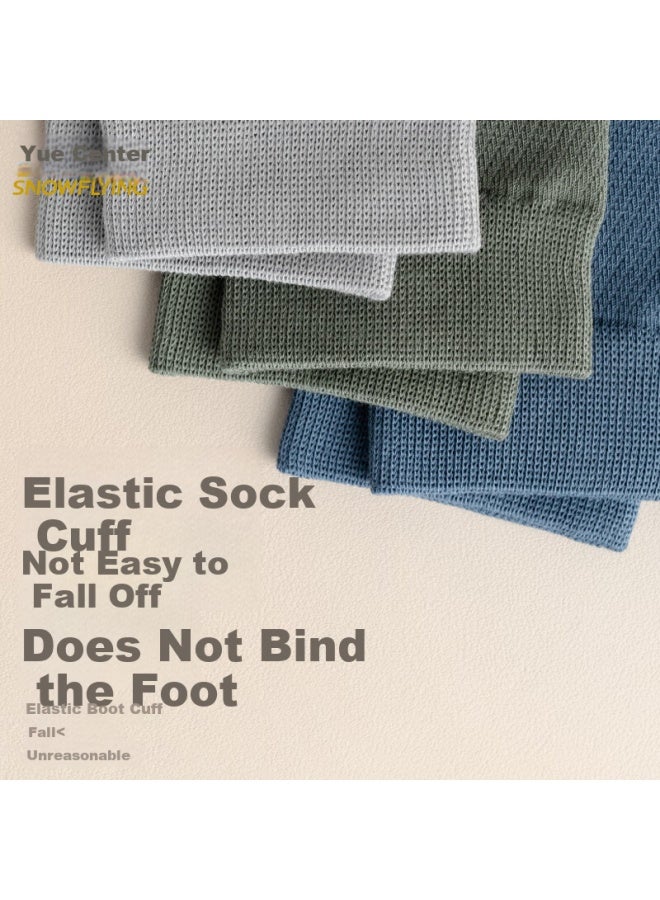 Snowflying 5 Pairs Men's Mid-calf Mesh Socks Pure Cotton Antibacterial Summer Thin Sports Breathable Sweat-absorbing Long Socks - Image 4