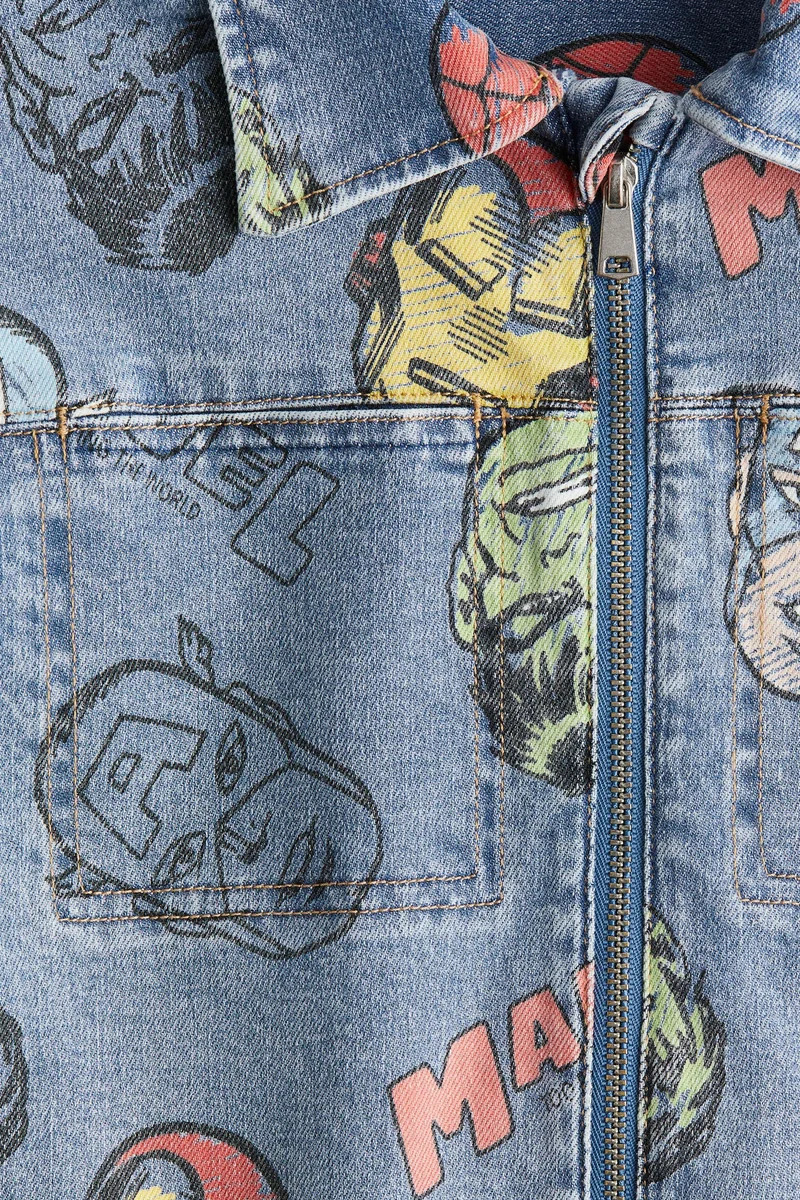 H&M Printed denim overshirt