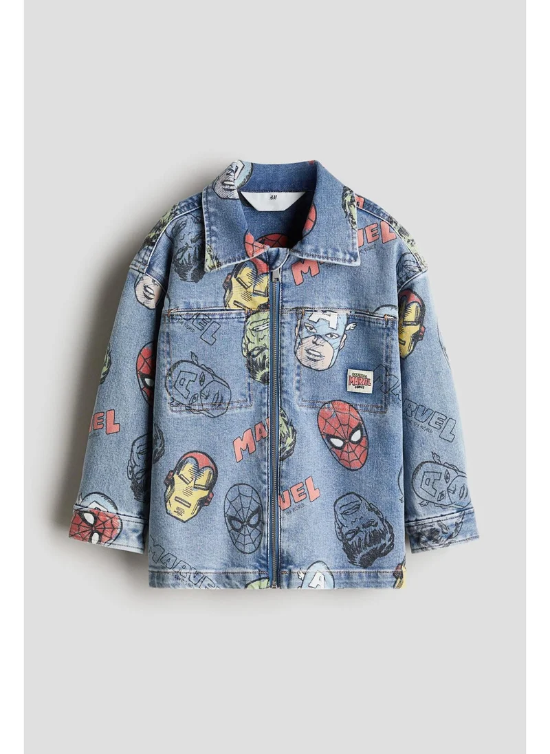 H&M Printed denim overshirt