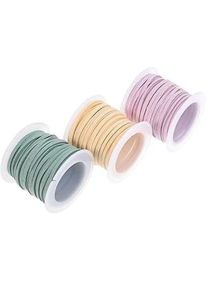 Decorative Floral Bouquet Ribbon For Crafting And Wrapping 3 Rolls Soft Light Pink - Image 1