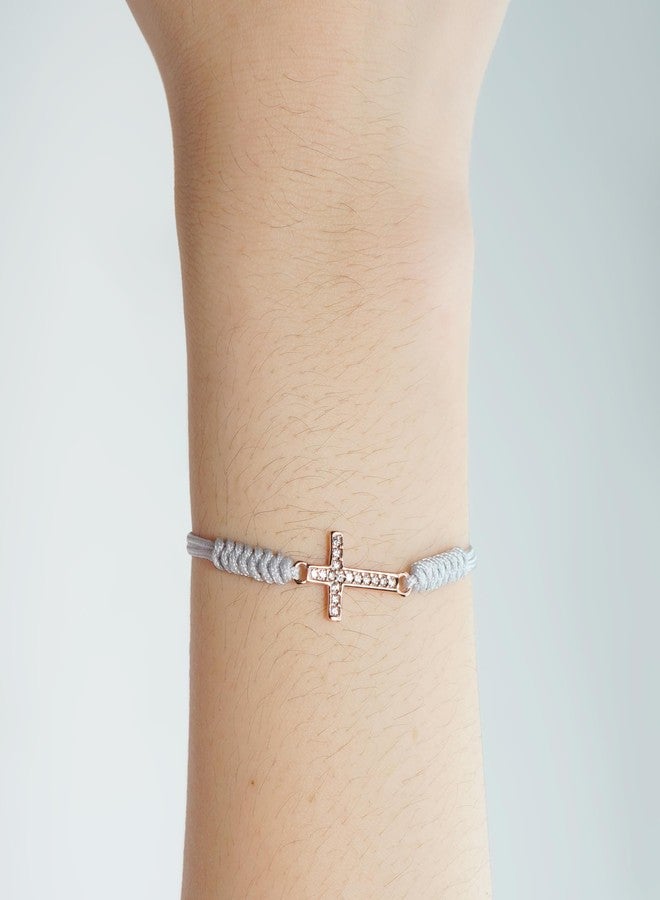 JENDEAR SHINE Cross Bracelet for Women, Handmade Rope Cross Charm Communion Bracelet, Jewelry Gifts for Mom Women Sister - Image 4