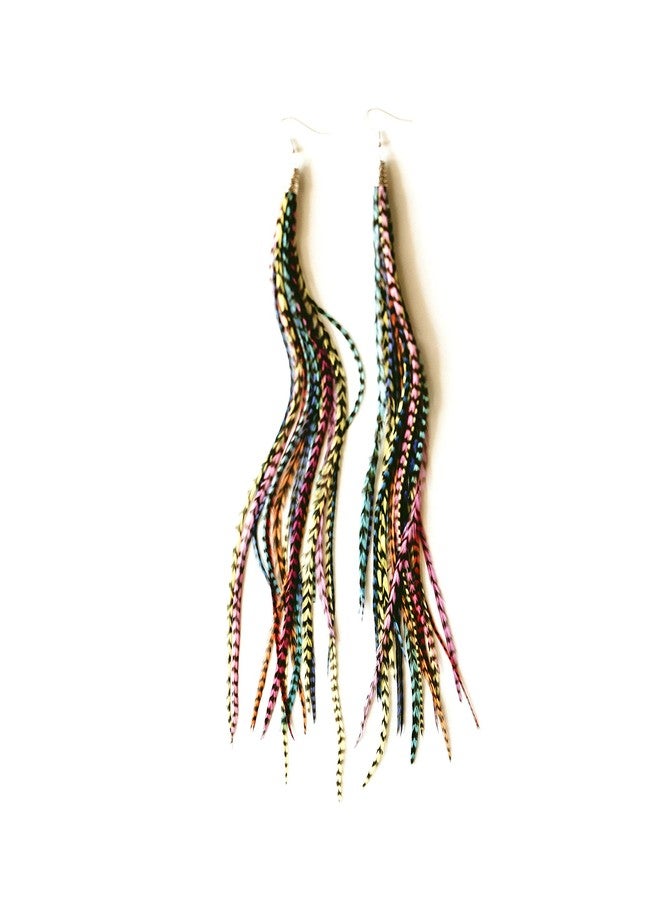 Feather Headz Bohemian handmade long lightweight feather dangle earrings for women, Large, Feather, No Gemstone - Image 1