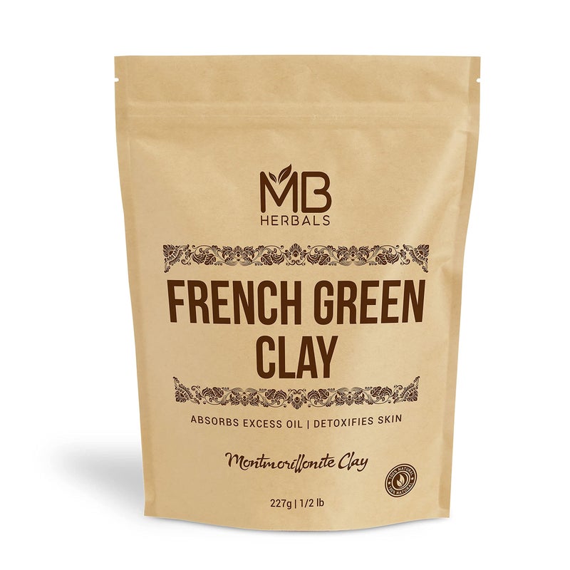 MB Herbals French Green Clay 8 oz | 0.5 lb / 227 Gram | 100% Pure Montmorillonite Clay | Absorbs Excess Oil | Detoxifies Skin | Recommended For Oily Skin | No Chemical Preservatives - Image 3