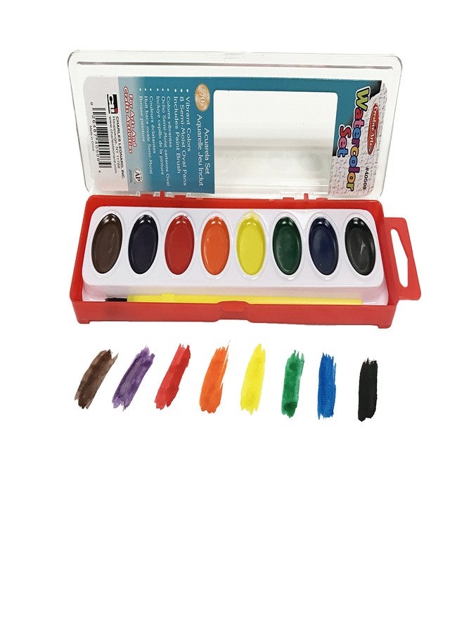 Charles Leonard Creative Arts Watercolor Paint Pan Kit Class Pack, 8 Assorted Colors, 1 Oz Palette Tray, 36 Kits/Box (40536) - Image 3