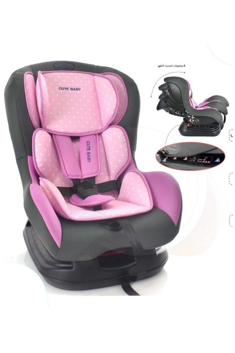 كيوت بيبي مقعد سيارة مريح للأطفال مع أوضاع استلقاء متعددة، وارتفاع مسند رأس قابل للتعديل، مقعد سيارة للأطفال الصغار للسفر - Image 2