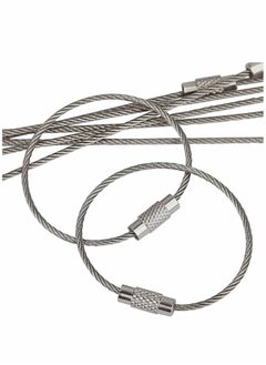 SYOSI Wire Keychain Cable 6 Inch Stainless Steel Key Ring Loop for Outdoor Hiking Heavy Duty Connectable Luggage Tag Keeper for Sport and Travel, 20 Pcs 