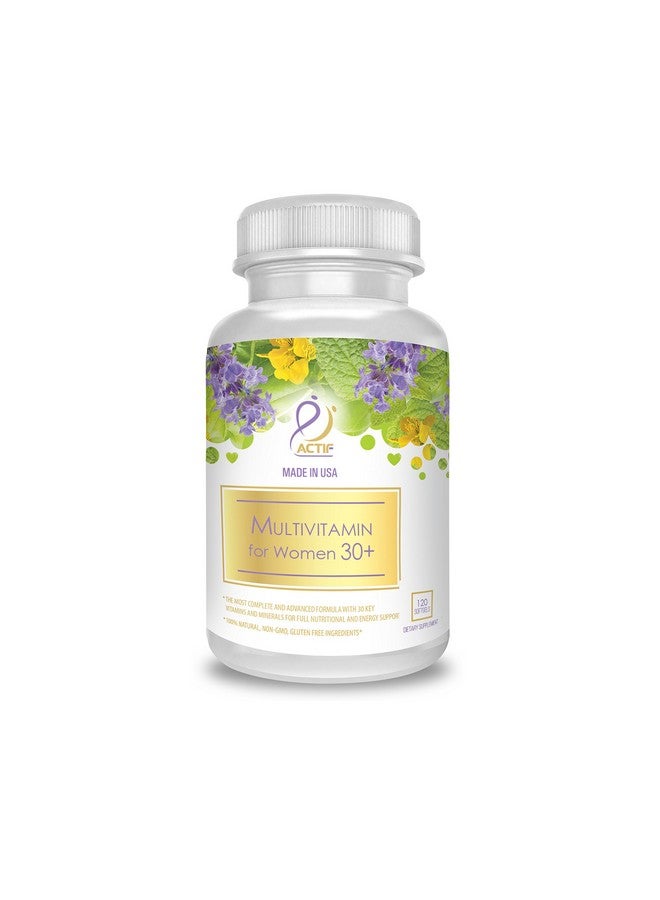 ACTIF Multivitamin for Women Age 30+ with 30 Organic Vitamins and Organic Herbs, Non-GMO, Made in USA, 2-Month Supply - Image 1
