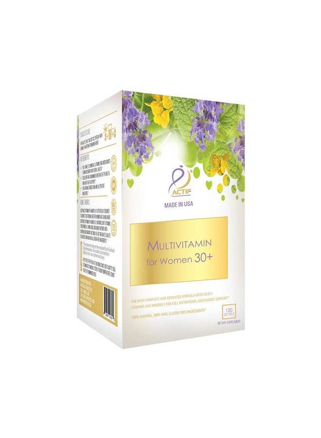 ACTIF Multivitamin for Women Age 30+ with 30 Organic Vitamins and Organic Herbs, Non-GMO, Made in USA, 2-Month Supply - Image 4