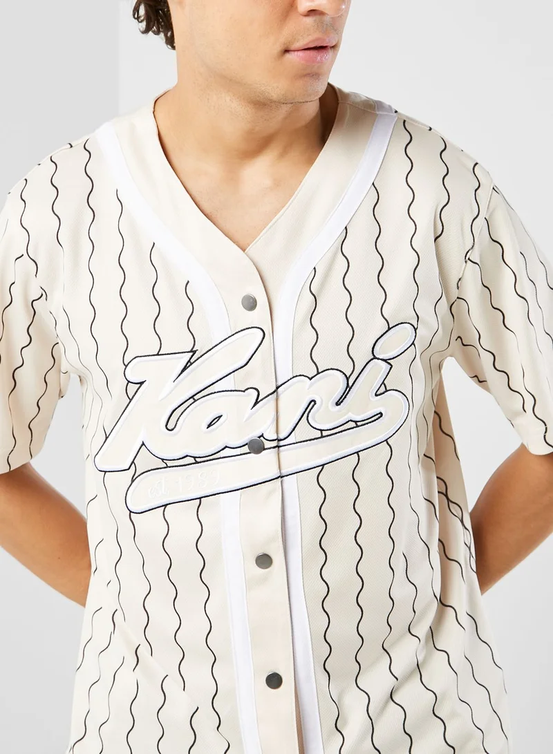 Karl Kani Varsity Ziczac Pinstripe Baseball Shirt