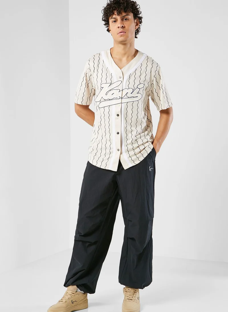 Karl Kani Varsity Ziczac Pinstripe Baseball Shirt