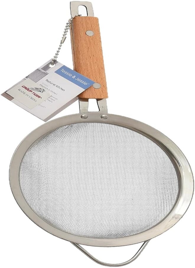 Danny Home Danny Home SK-3516 Fine Mesh Strainer Stainless Steel Mesh Strainers with Long Handle Flour Sifter Pastas Sieve for Kitchen Food Baking Fruits Strainer - Silver 
