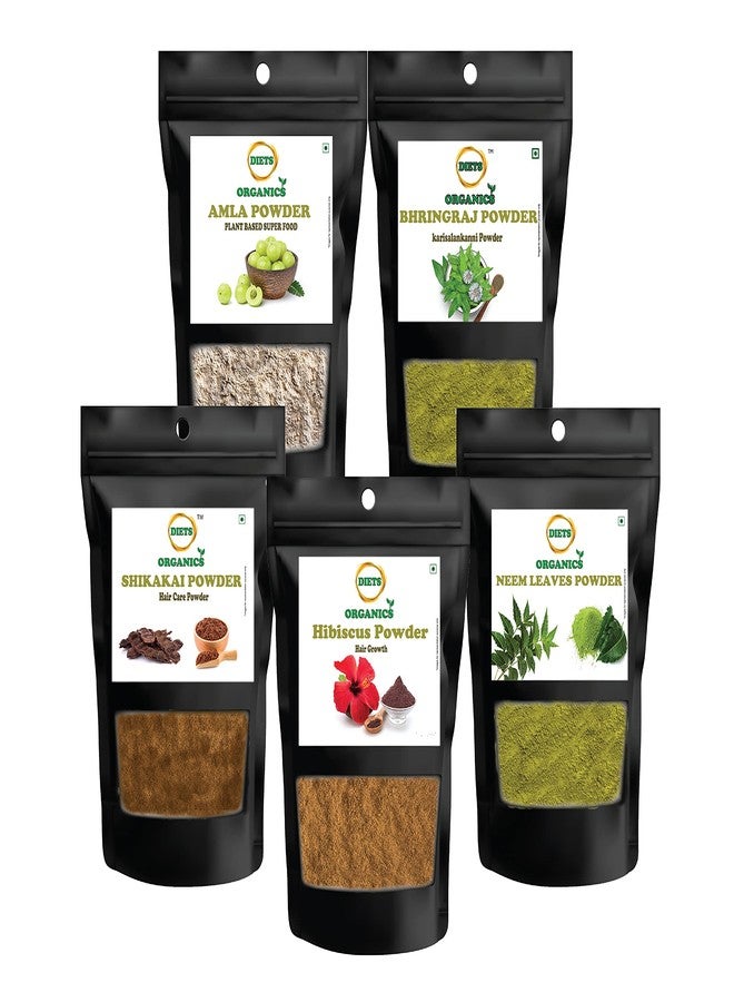 DIETS ORGANICS Amla, Bhringraj, Hibiscus,Neem and Shikakai Powder for Hair Care and Hair Growth-250g - Image 2