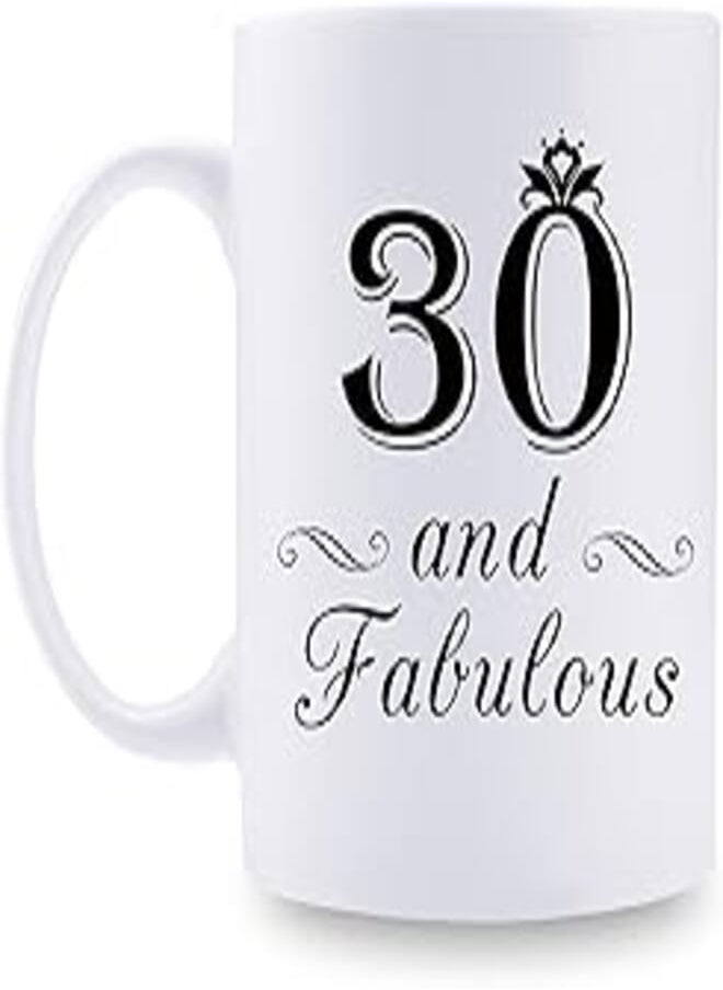 aiyaya - aiyaya 30th Birthday Gifts for Women - 30 and Fabulous Mug - 30 Year Old Present Ideas for Wife, Daughter, Sisters, Her, Friends, Cousin - 11 oz Coffee Mug - Image 1