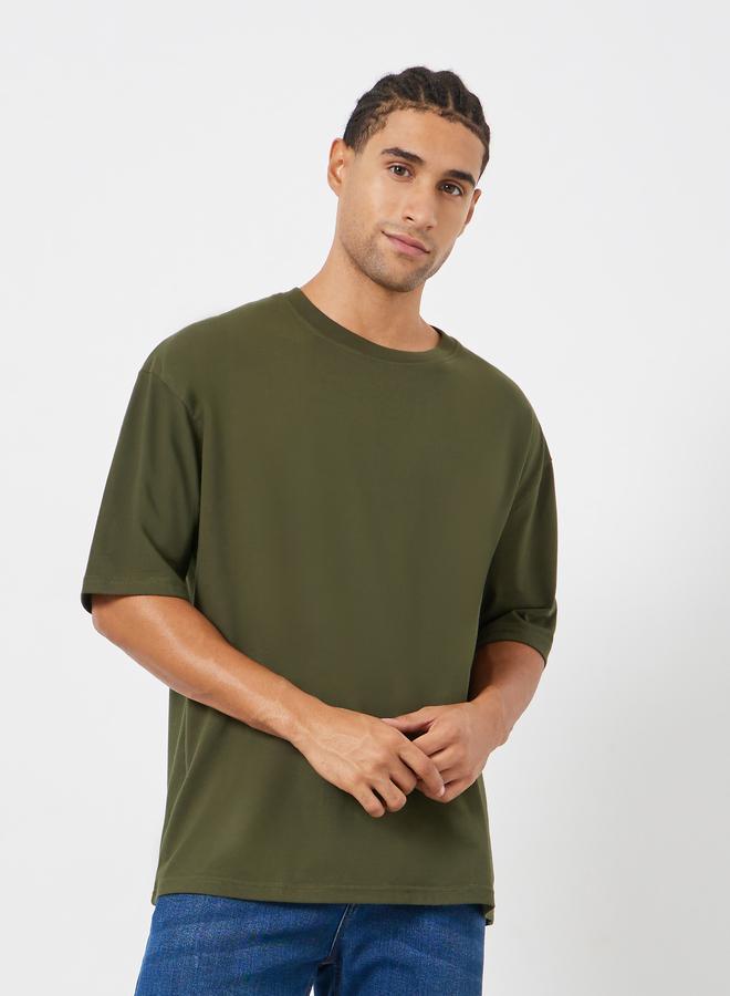 Styli Olive Graphic Print Oversized T-Shirt - Image 1