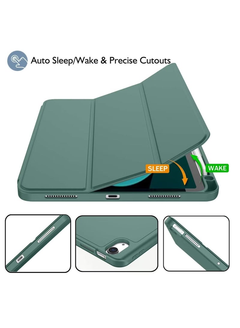 TIGER Case for iPad 10th Generation 10.9 Inch (2022 Model) – Slim Stand Hard Back Shell Cover with Auto Wake/Sleep Function, Durable Protection, Lightweight & Stylish – Precise Cutouts for Easy Access to Ports, Buttons & Camera – Perfect Fit for iPad 10.9” 10th Gen, Dark Green - Image 5