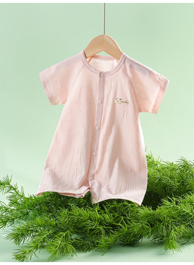 Newborn Baby Clothes Summer Short-sleeved Buckle Thin Children's Climbing Suit - Image 4