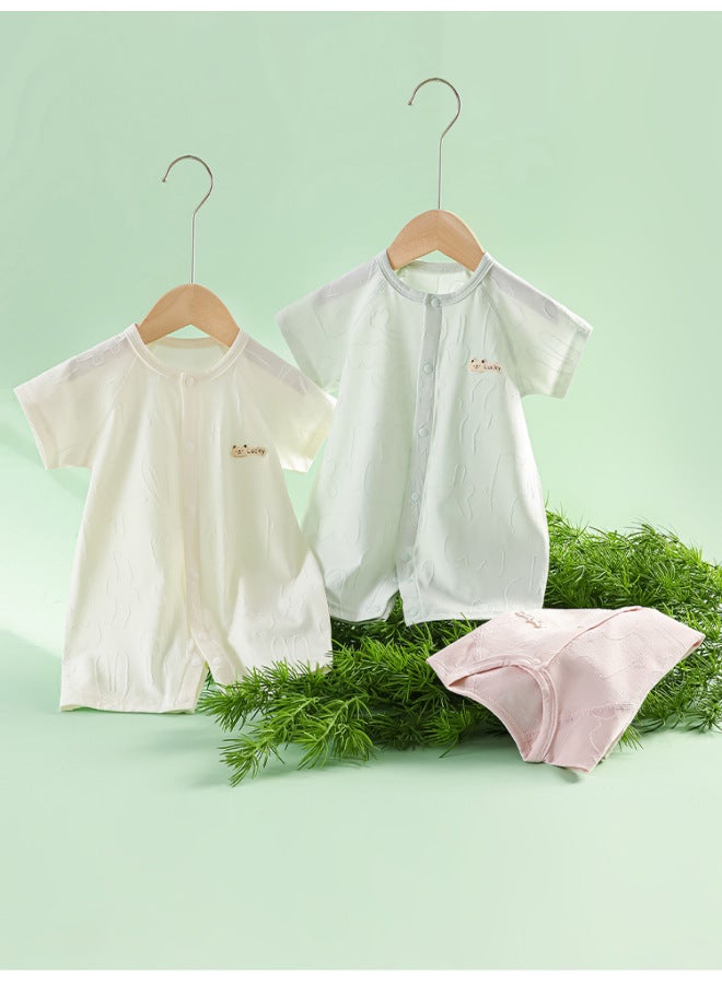 Newborn Baby Clothes Summer Short-sleeved Buckle Thin Children's Climbing Suit - Image 1