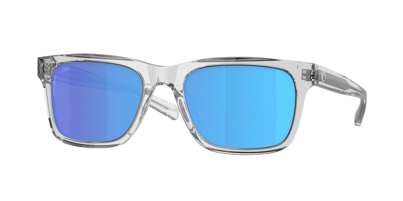 Costa Del Mar Mens Tybee Rectangular Sunglasses, Shiny Light Grey Crystal/Blue Mirrored Polarized -580G, 52 mm - Image 2
