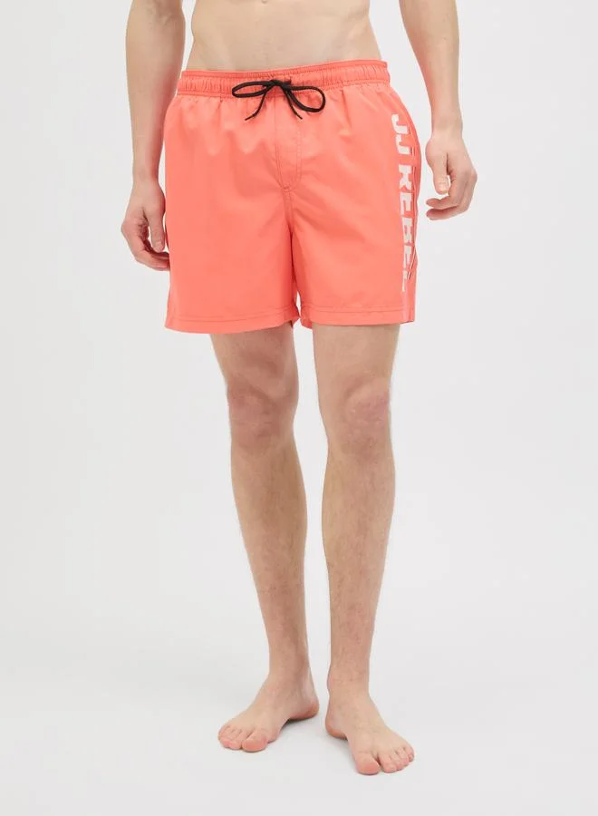 JJ Rebel by Jack & Jones JJ REBEL Slogan Print Drawstring Shorts