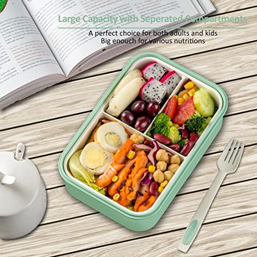 LOVINA Bento Boxes for Adults - 1100 ML Bento Lunch Box For Kids Childrens With Spoon & Fork - Durable Perfect Size for On-the-Go Meal, BPA-Free and Food-Safe Materials(Green) - Image 5