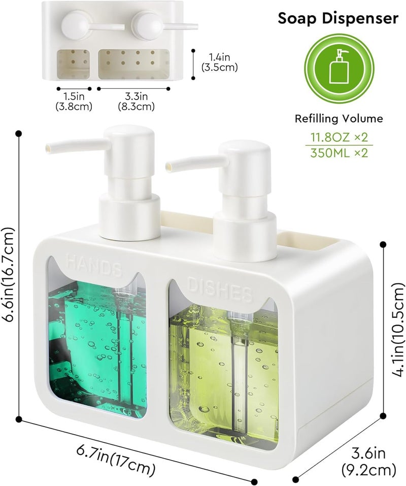 MeRaYo Plastic Handwash Soap Dispenser for Kitchen Sink - Pump for Dish Wash and Liquid Soap, White, 26 Ounces - Image 4
