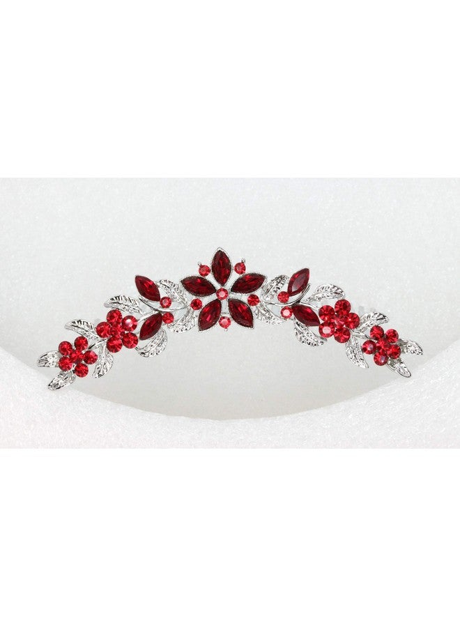 Faship Gorgeous Red Rhinestone Crystal Floral Hair Comb - Image 4