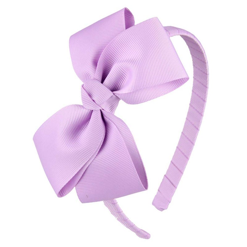 7Rainbows Cute Light Orchid Bow Headband for Girls Toddlers