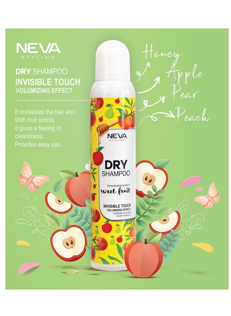 NEVA Neva Organic Styling Dry Shampoo Invisible Touch Volumizing Effect Sweet Fruit Honey, Apple, Pear & Peach, 200ml  - Image 2