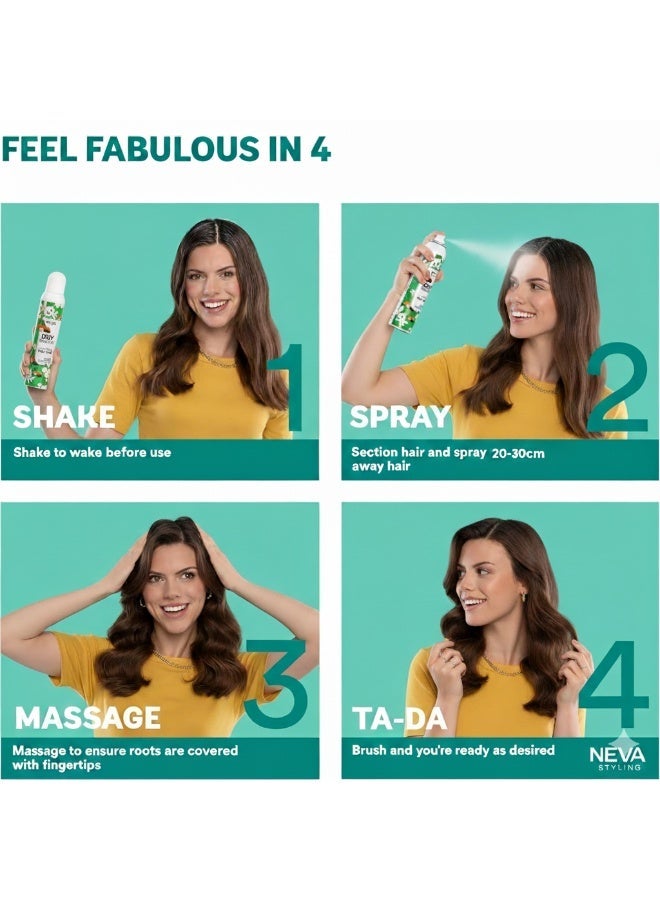 Neva Organic Vegan Dry Shampoo – Invisible Touch Volumizing & Oil-Absorbing – Sweet Fruit Honey, Apple, Pear & Peach, 200ml - Image 4
