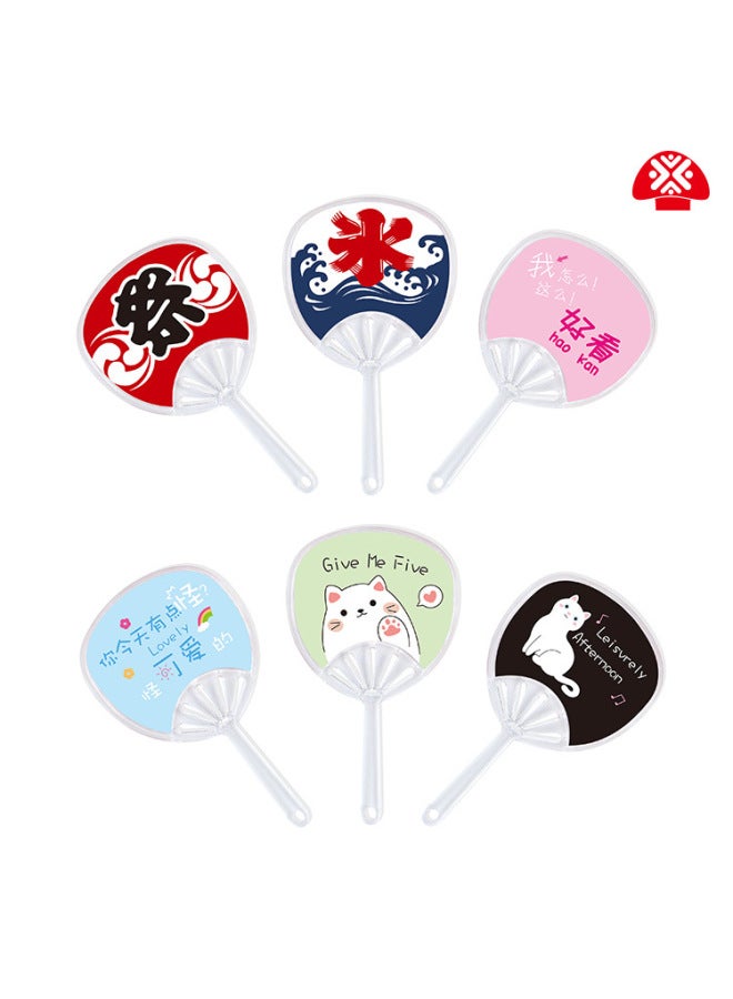 1:12 Dollhouse Dollhouse Scene Props Plastic Fan OB11 GSC Miniature Mini Food Play Fan-Color:12 Points White And Black - Image 3