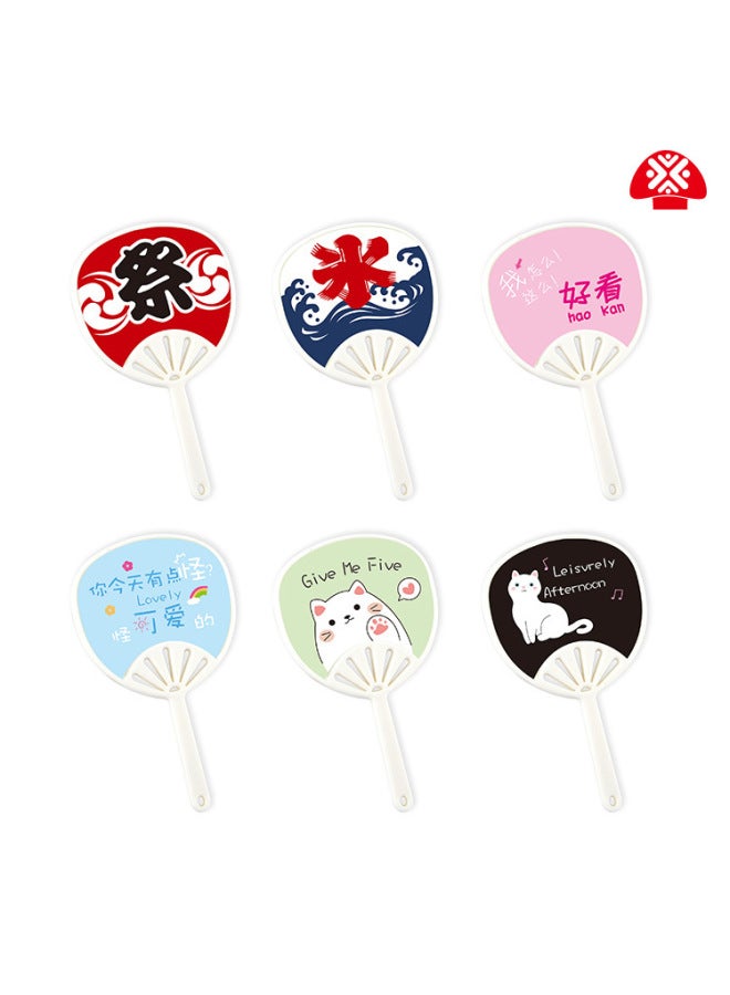 1:12 Dollhouse Dollhouse Scene Props Plastic Fan OB11 GSC Miniature Mini Food Play Fan-Color:12 Points White And Black - Image 2