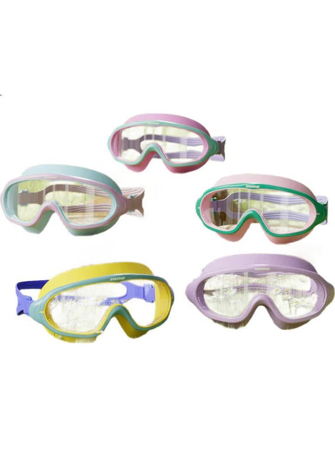 Swans Children'S Swimming Goggles For Boys And Girls, Anti-Fog Waterproof High-Definition Clear Large Frame Swim Goggles And Swim Cap Two-Piece Set, Little Rabbit - Image 2