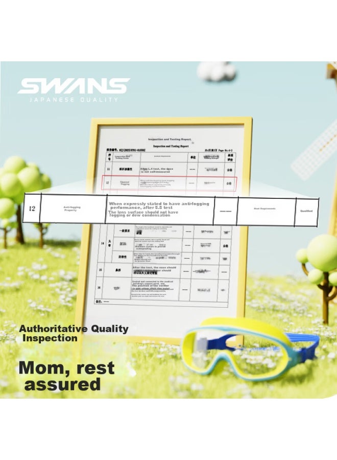 Swans Children's Swimming Goggles For Boys And Girls, Anti-fog Waterproof High-definition Clear Large Frame Swim Goggles And Swim Cap Two-piece Set, Little Rabbit - Image 4
