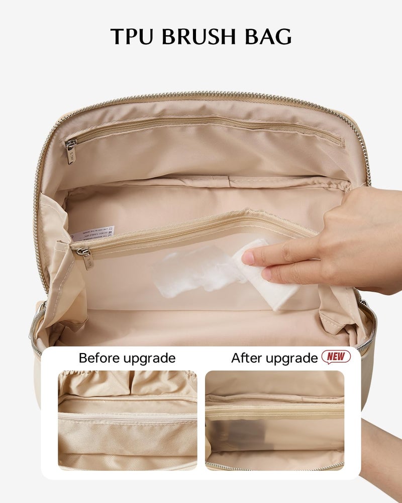 EACHY Personalized Makeup Bag, Travel Cosmetic Bags for Women with Zipper & Handle, Christmas or Birthday Gift for Mom, Wife and Friends - Image 4